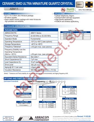 ABM11-20.000MHZ-B7G-T datasheet  